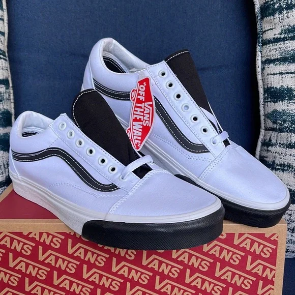 Vans Old Skool Color Block True White / Black MEN`S - Picture 5 of 16